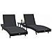 Lettini prendisole 3 pcs Nero 40 x 40 x 40.5 cm polyrattan - Foto miniatura 3