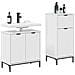 Set di mobili per il bagno con cassetto 2 pcs Bianco lucido - Foto miniatura 3