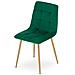 Sedia PYRA - Imbottita in velluto verde scuro x 3 - Foto miniatura 4