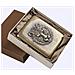 Portasigarette Antico In Bronzo Con Rilievo - Contiene 20 Sigarette Regular O 22 Slim - Foto miniatura 4