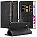 Custodia Compatibile Con Samsung Galaxy A7 2015 In Nero Grafite - Coperchio Protettiva Con Chiusura Magnetica, Funzione Stand E Tasca Per Le Carte - Foto miniatura 1