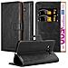 Custodia Compatibile Con Samsung Galaxy A7 2015 In Nero Grafite - Coperchio Protettiva Con Chiusura Magnetica, Funzione Stand E Tasca Per Le Carte - Foto miniatura 4