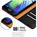 Custodia Compatibile Con Samsung Galaxy A7 2015 In Nero Grafite - Coperchio Protettiva Con Chiusura Magnetica, Funzione Stand E Tasca Per Le Carte - Foto miniatura 6