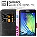 Custodia Compatibile Con Samsung Galaxy A7 2015 In Nero Grafite - Coperchio Protettiva Con Chiusura Magnetica, Funzione Stand E Tasca Per Le Carte - Foto miniatura 8