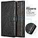 Custodia Compatibile Con Samsung Galaxy A7 2015 In Nero Grafite - Coperchio Protettiva Con Chiusura Magnetica, Funzione Stand E Tasca Per Le Carte - Foto miniatura 3