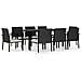 Set Da Pranzo Da Giardino 9 Pz In Polyrattan Nero - Foto miniatura 1