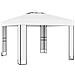 Gazebo con Tetto Doppio e Stringa di Luci LED 3x3 m Bianco - Foto miniatura 5