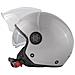 Jet Casco Scooter Moto Certificato Ece2205 Parasole Lunga Visiera Argento S - Foto miniatura 8
