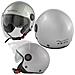 Jet Casco Scooter Moto Certificato Ece2205 Parasole Lunga Visiera Argento S - Foto miniatura 10