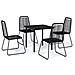Set Mobili Da Pranzo Per Giardino 5 Pz Nero - Foto miniatura 2