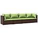 Set Divani Da Giardino 4 Pz Con Cuscini In Polyrattan Marrone - Foto miniatura 1