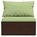 Set Divani Da Giardino 4 Pz Con Cuscini In Polyrattan Marrone - Foto miniatura 6
