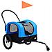 Rimorchio Da Bici Per Animali E Carrello Jogging Blu E Nero - Foto miniatura 3