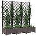 Fioriera Da Giardino Con Graticcio Marrone 120x40x121,5cm In Pp - Foto miniatura 5