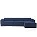 Divano Fisso Raffaella, Divano Componibile A 4 Posti Con Penisola Destra, 100% Made In Italy, Sofà Moderno In Tessuto, Cm 340x170h70, Blu - Foto miniatura 3