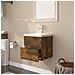 Mobile Bagno Con Lavabo Integrato Rovere Fumo Legno Multistrato - Foto miniatura 2
