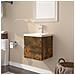 Mobile Bagno Con Lavabo Integrato Rovere Fumo Legno Multistrato - Foto miniatura 5