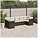 Set Divani da Giardino 7 pz con Cuscini Marrone in Polyrattan - Foto miniatura 2