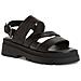 Black Casual Open Sandals Sandali Pelle Scarpe Donna Nero Eu 38, 5-28200-42 001 - Foto miniatura 1