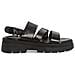 Black Casual Open Sandals Sandali Pelle Scarpe Donna Nero Eu 38, 5-28200-42 001 - Foto miniatura 2
