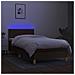 Letto a Molle Materasso e LED Marrone Scuro 80x200cm in Tessuto - Foto miniatura 3
