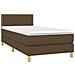 Letto a Molle Materasso e LED Marrone Scuro 80x200cm in Tessuto - Foto miniatura 8