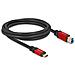 Cavo USB 5 Gbps USB Type-C maschio per USB Tipo-B maschio 2 m metallo rosso - Foto miniatura 2