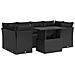 Set Divani Da Giardino Con Cuscini 7pz Nero Polyrattan - Foto miniatura 2