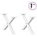 Gambe Tavolino Da Caffè A X 2 Pz Bianco 50x(30-31)cm In Acciaio - Foto miniatura 3