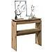 Tavolo Consolle Rovere Artigianale 80x30x80 Cm In Truciolato - Foto miniatura 4