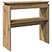 Tavolo Consolle Rovere Artigianale 80x30x80 Cm In Truciolato - Foto miniatura 1