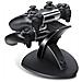 Dam  Supporto Di Fissaggio E Ricarica Per Controller Ps4 11x15x16 Cm. Colore Nero - Foto miniatura 3