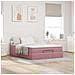 Struttura Letto Pouf con Materasso Rosa 140x190 cm in Velluto - Foto miniatura 3