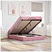 Struttura Letto Pouf con Materasso Rosa 140x190 cm in Velluto - Foto miniatura 2