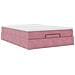 Struttura Letto Pouf con Materasso Rosa 140x190 cm in Velluto - Foto miniatura 6