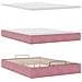 Struttura Letto Pouf con Materasso Rosa 140x190 cm in Velluto - Foto miniatura 8