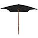 Ombrellone Da Giardino Con Palo In Legno Nero 200x300 Cm - Foto miniatura 2