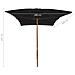 Ombrellone Da Giardino Con Palo In Legno Nero 200x300 Cm - Foto miniatura 6