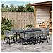 Set da pranzo da giardino 10 pezzi con cuscini grigi in polyrattan,  Tavolo da giardino allungabile anthracite (140-210)x90x73 cm in acciaio - Foto miniatura 4