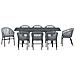 Set da pranzo da giardino 10 pezzi con cuscini grigi in polyrattan,  Tavolo da giardino allungabile anthracite (140-210)x90x73 cm in acciaio - Foto miniatura 7