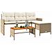 Divano da Giardino con Tavolo e Cuscini a L Beige in Polyrattan - Foto miniatura 4