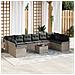 Set divani giardino  da 11 pezzi con cuscini grigio polyrattan, Divano giardino per due  con contenitore e cuscini grigio chiaro polyrattan - Foto miniatura 2