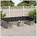 Set divani giardino  da 11 pezzi con cuscini grigio polyrattan, Divano giardino per due  con contenitore e cuscini grigio chiaro polyrattan - Foto miniatura 3
