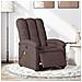 Poltrona Massaggio Reclinabile Elettrica Marrone Scuro Tessuto - Foto miniatura 2