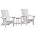 Set Lounge da Giardino  3 Pezzi Bianco HDPE, Sedia Adirondack Pieghevole  Bianco 74.5x80.5x90 cm HDPE, Tavolino Laterale  Bianco 38x38x45 cm HDPE - Foto miniatura 1