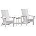 Set Lounge da Giardino  3 Pezzi Bianco HDPE, Sedia Adirondack Pieghevole  Bianco 74.5x80.5x90 cm HDPE, Tavolino Laterale  Bianco 38x38x45 cm HDPE - Foto miniatura 3