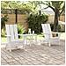 Set Lounge da Giardino  3 Pezzi Bianco HDPE, Sedia Adirondack Pieghevole  Bianco 74.5x80.5x90 cm HDPE, Tavolino Laterale  Bianco 38x38x45 cm HDPE - Foto miniatura 4
