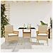 Set da Pranzo da Giardino 3 pz con Cuscini Polyrattan e Vetro - Foto miniatura 2