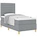 Letto con rete a molle e materasso grigio chiaro, 100x200 cm, in tessuto - Foto miniatura 1