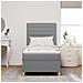 Letto con rete a molle e materasso grigio chiaro, 100x200 cm, in tessuto - Foto miniatura 5